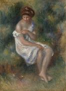 Pierre Auguste Renoir Seated Girl in Landscape painting